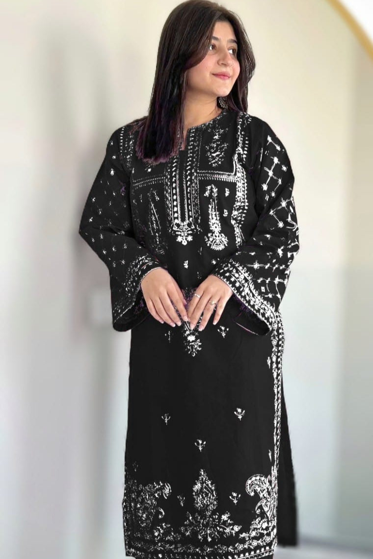 Summer Eid Collection Formal  2-Pc Air-jet Lawn With Heavy Embroidery Shirt And Plain Trouser